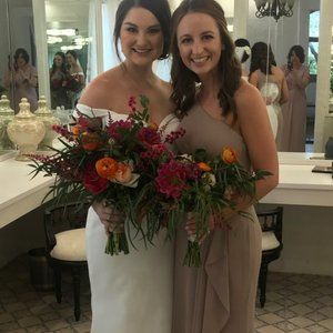 Azazie Taupe Liza Size 0 Formal Dress